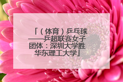 （体育）乒乓球——乒超联赛女子团体：深圳大学胜华东理工大学