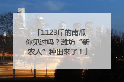 1123斤的南瓜你见过吗？潍坊“新农人”种出来了！