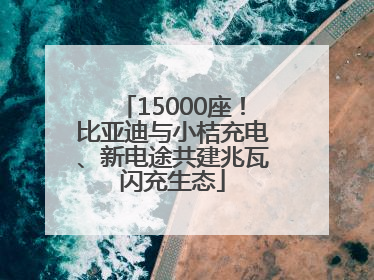 15000座！比亚迪与小桔充电、新电途共建兆瓦闪充生态