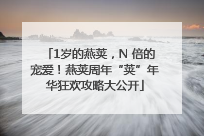 1岁的燕荚，N 倍的宠爱！燕荚周年“荚”年华狂欢攻略大公开