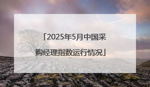 2025年5月中国采购经理指数运行情况