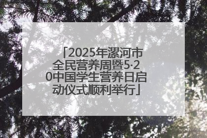 2025年漯河市全民营养周暨5·20中国学生营养日启动仪式顺利举行