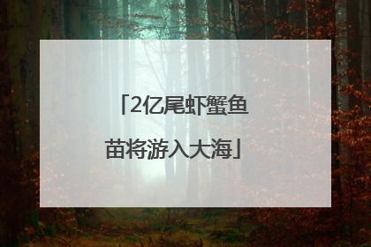 2亿尾虾蟹鱼苗将游入大海
