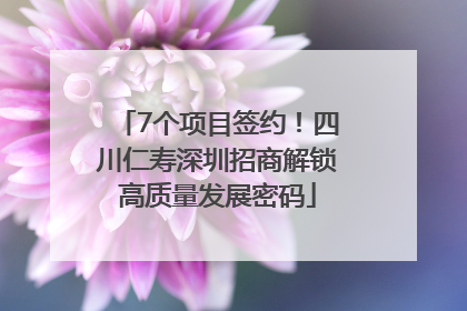 7个项目签约！四川仁寿深圳招商解锁高质量发展密码