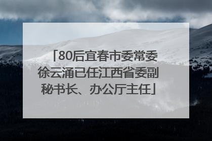 80后宜春市委常委徐云涌已任江西省委副秘书长、办公厅主任