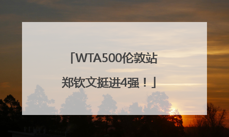WTA500伦敦站 郑钦文挺进4强！
